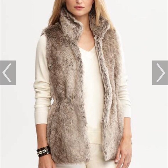 Banana Republic Jackets \u0026 Coats | Banana Republic Fur Vest | Color: Brown/Tan | Size: S | Cjness's Closet